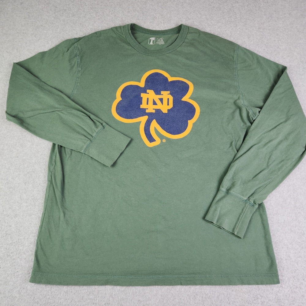 Notre Dame Fighting Irish T Shirt Men XL Green University T NCAA Football Sports